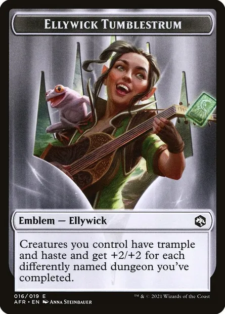Ellywick Tumblestrum Emblem, Magic card TAFR 16 — Adventures in the Forgotten Realms Tokens set