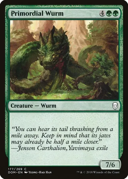 Primordial Wurm, Magic card DOM 177 — Dominaria set