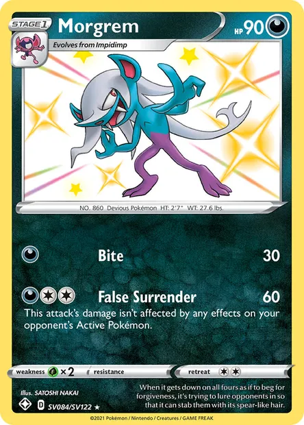 Morgrem, Pokémon card SHF SV084 — Shining Fates set