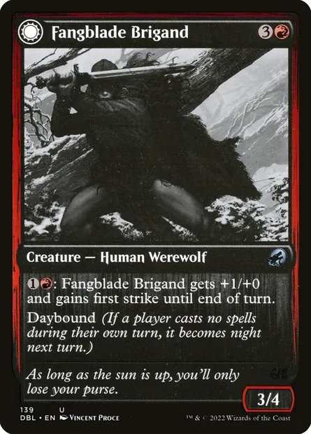 Fangblade Brigand // Fangblade Eviscerator, Magic card DBL 139 — Innistrad: Double Feature set
