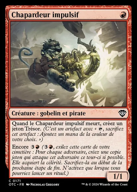 Chapardeur impulsif, carte Magic OTC 171 — extension Outlaws of Thunder Junction Commander