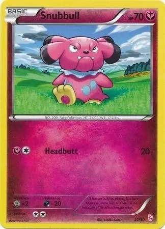 Snubbull, carte Pokémon TK6S 027 — extension XY Trainer Kit: Sylveon