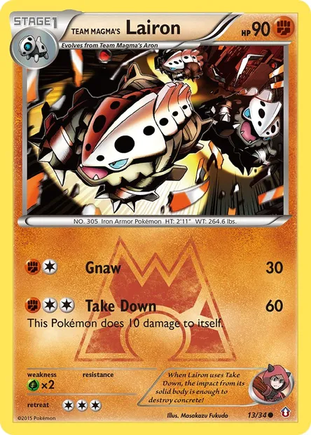 Team Magma's Lairon, Pokémon card DCR 13 — Double Crisis set