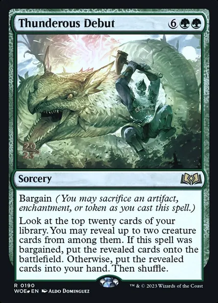 Démarrage tonitruant, carte Magic PWOE 190s — extension Wilds of Eldraine Promos