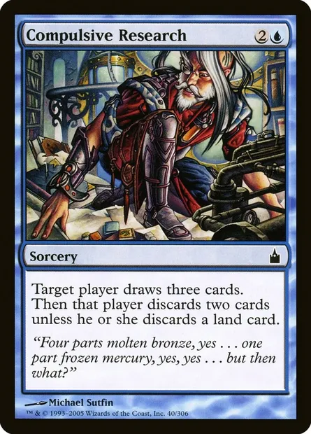 Compulsive Research, Magic card RAV 40 — Ravnica: City of Guilds set