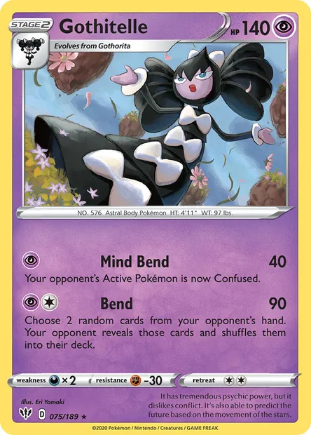 Gothitelle, Pokémon card DAA 75 — Darkness Ablaze set