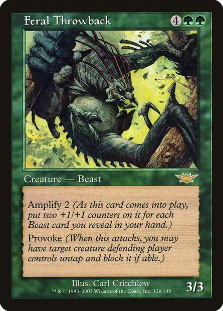 Feral Throwback, Magic card LGN 126 — Legions set