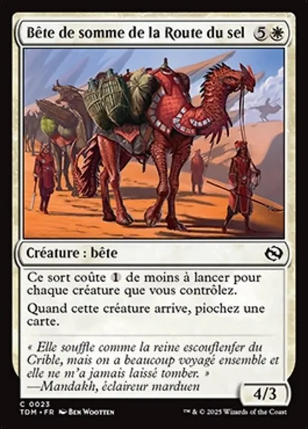 Bête de somme de la Route du sel, carte Magic TDM 23 — extension Tarkir: Dragonstorm