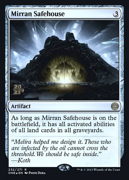 Mirran Safehouse, Magic card PONE 232s — Phyrexia: All Will Be One Promos set
