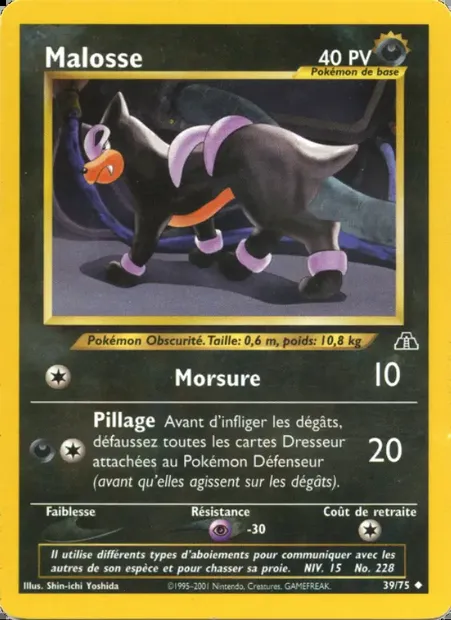 Malosse, carte Pokémon ND 39 — extension Neo Discovery