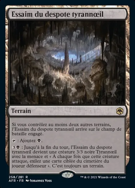 Essaim du despote tyrannœil, carte Magic AFR 258 — extension Forgotten Realms: Aventures dans les Royaumes Oubliés