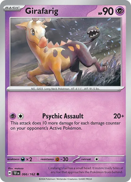 Girafarig, Pokémon card TEF 066 — Temporal Forces set