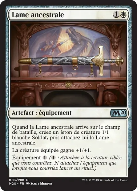 Lame ancestrale, carte Magic M20 3 — extension Core Set 2020