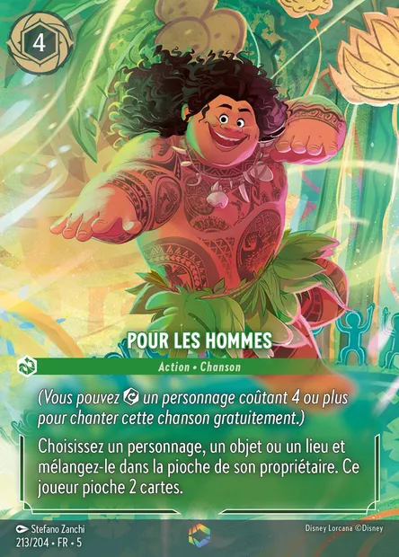 Pour les hommes, carte Disney Lorcana CH5-213 — extension Ciel Scintillant