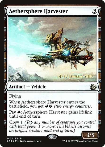 Aethersphere Harvester, Magic card PAER 142s — Aether Revolt Promos set