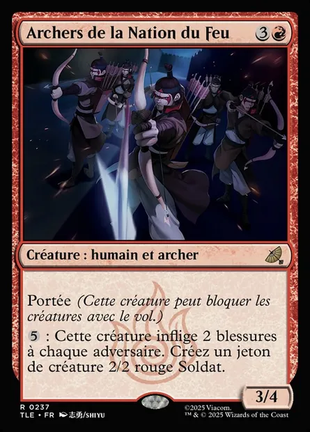 Archers de la Nation du Feu, carte Magic TLE 237 — extension Avatar: The Last Airbender Eternal