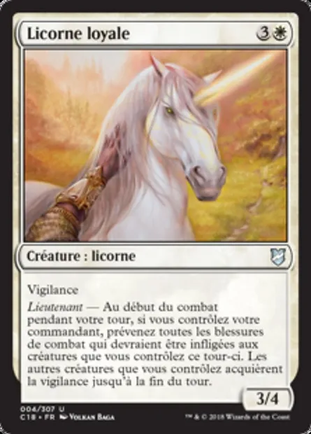 Licorne loyale, carte Magic C18 4 — extension Commander 2018