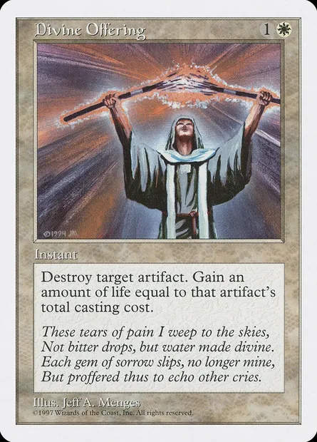 Divine Offering, Magic card 5ED 27 — Fifth Edition set