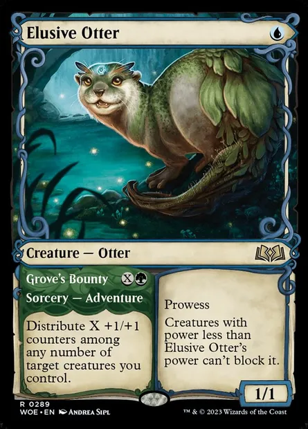 Elusive Otter // Grove's Bounty, Magic card WOE 289 — Wilds of Eldraine set