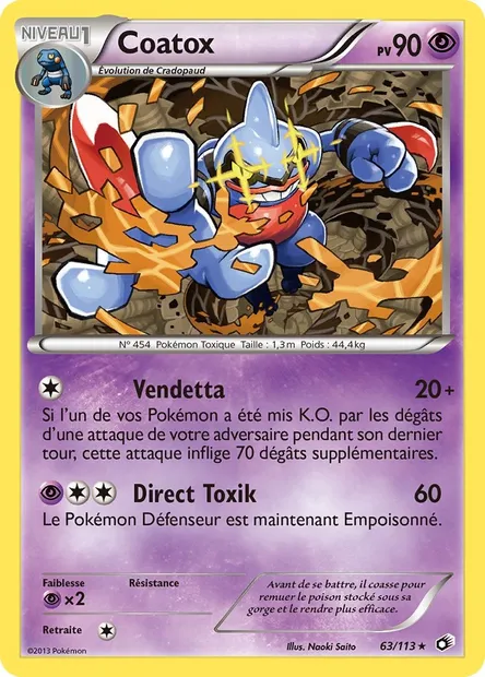 Coatox, carte Pokémon LTR 63 — extension Legendary Treasures