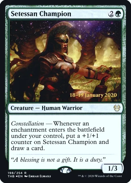 Setessan Champion, Magic card PTHB 198s — Theros Beyond Death Promos set
