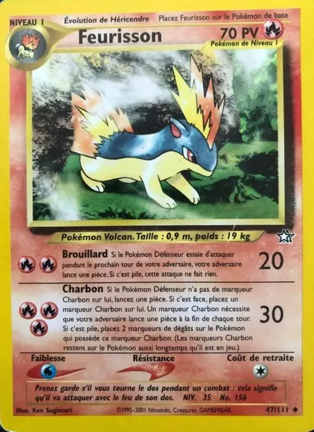 Feurisson, carte Pokémon NG 47 — extension Neo Genesis