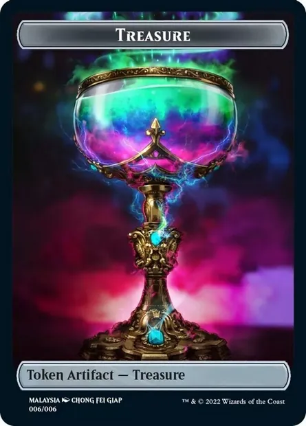 Treasure, carte Magic PTSNC 6 — extension Streets of New Capenna Southeast Asia Tokens