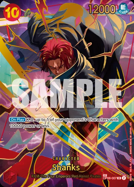 Shanks, One Piece card OP06-007 — WINGS OF THE CAPTAIN set