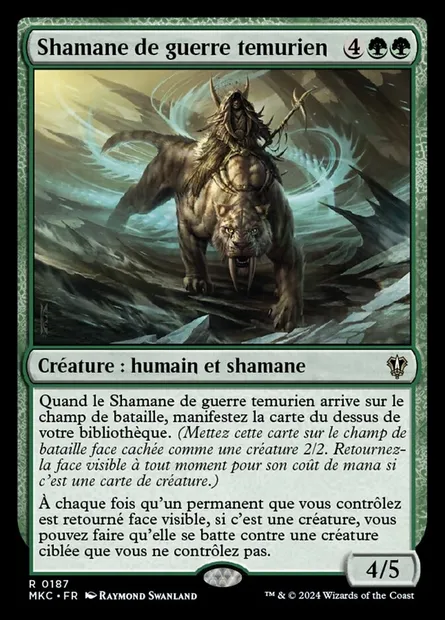 Shamane de guerre temurien, carte Magic MKC 187 — extension Murders at Karlov Manor Commander