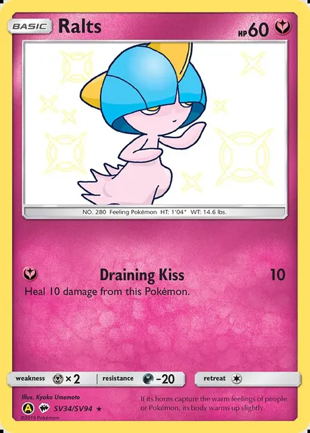 Ralts, Pokémon card SMA SV34 — Hidden Fates Shiny Vault set