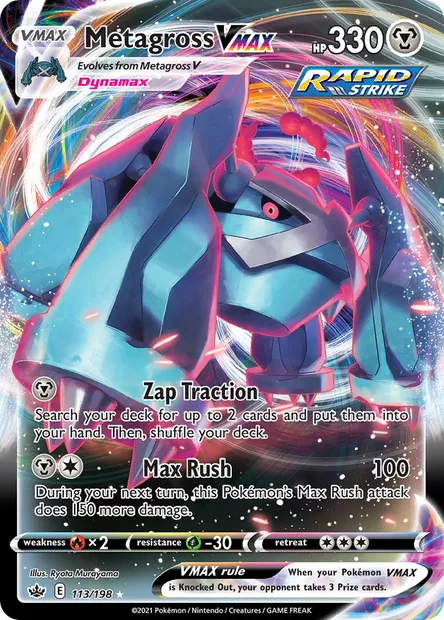 Metagross VMAX, Pokémon card CRE 113 — Chilling Reign set