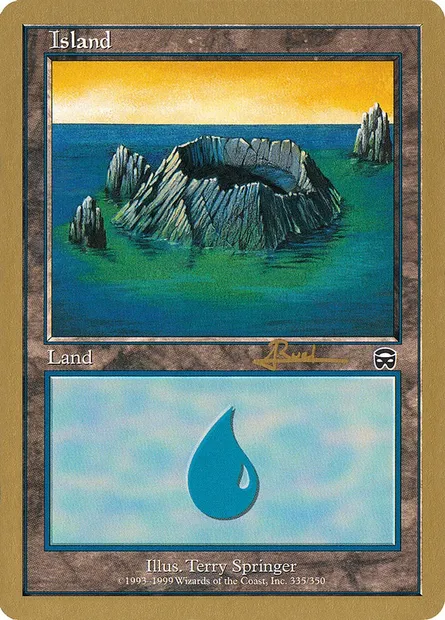 Island, Magic card WC01 ar335b — World Championship Decks 2001 set