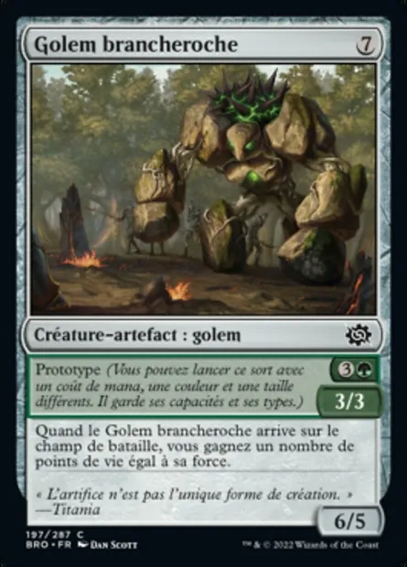 Golem brancheroche, carte Magic BRO 197 — extension La Guerre Fratricide