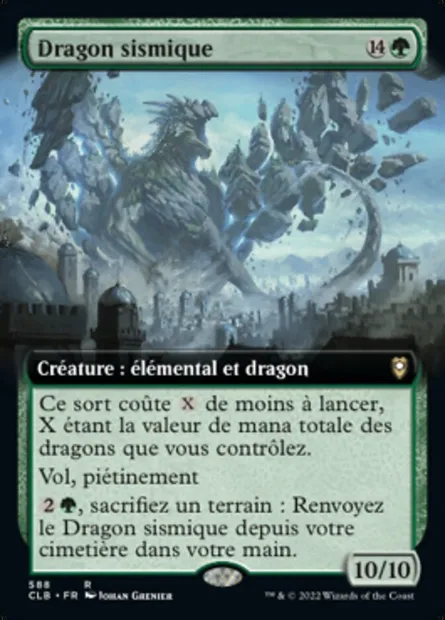 Dragon sismique, carte Magic CLB 588 — extension Commander Légendes : la bataille de la Porte de Baldur