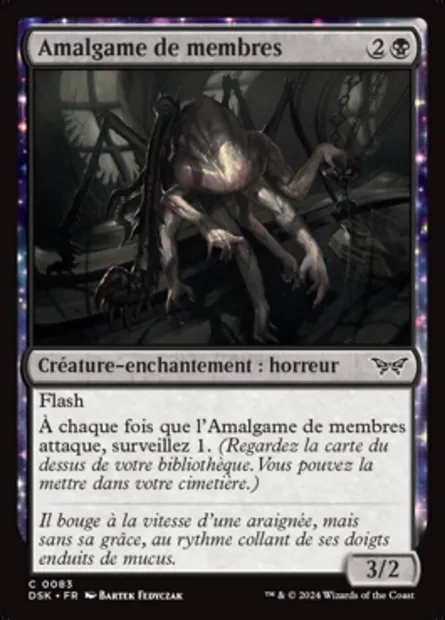 Amalgame de membres, carte Magic DSK 83 — extension Duskmourn: House of Horror