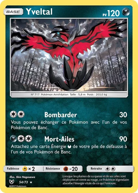 Yveltal, carte Pokémon SLG 54 — extension Légendes Brillantes