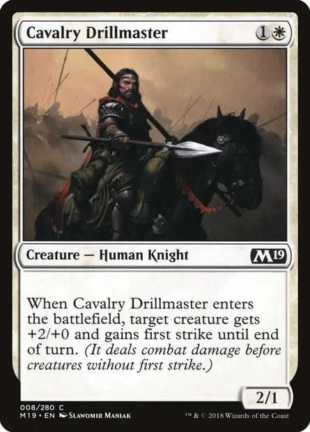 Cavalry Drillmaster, Magic card M19 8 — Core Set 2019 set