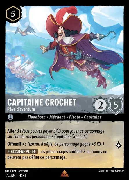 Capitaine Crochet - Rêve d'aventure, carte Disney Lorcana CH1-175 — extension Premier Chapitre