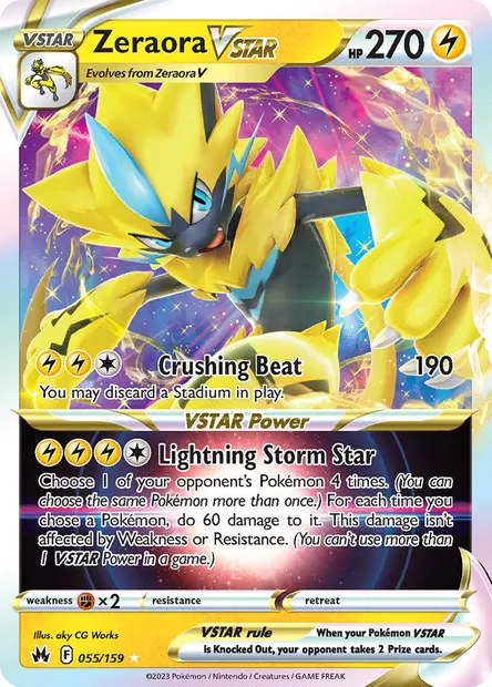 Zeraora VSTAR, Pokémon card CRZ 055 — Crown Zenith set