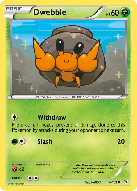Dwebble, Pokémon card NVI 6 — Noble Victories set