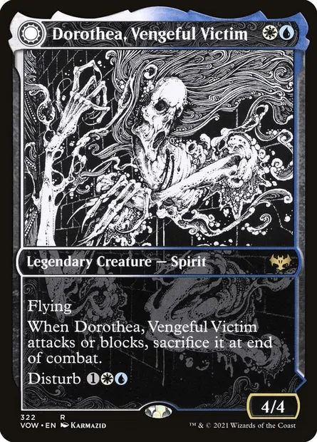 Dorothéa, victime vengeresse // Châtiment de Dorothéa, carte Magic VOW 322 — extension Innistrad : noce écarlate