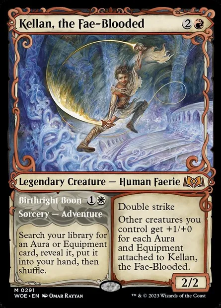 Kellan, the Fae-Blooded // Birthright Boon, Magic card WOE 291 — Wilds of Eldraine set