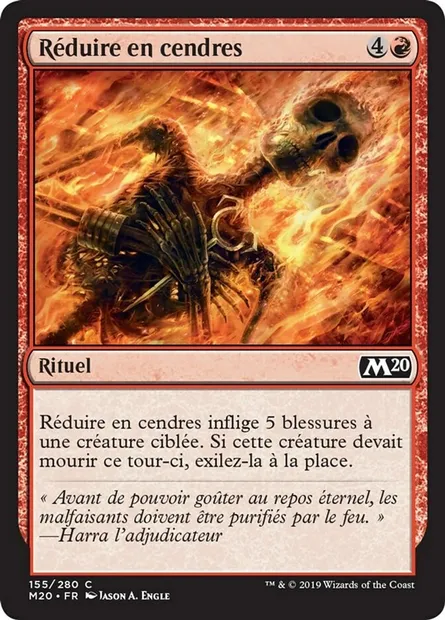 Réduire en cendres, carte Magic M20 155 — extension Core Set 2020