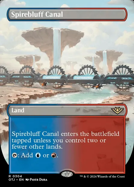 Spirebluff Canal, Magic card OTJ 304 — Outlaws of Thunder Junction set