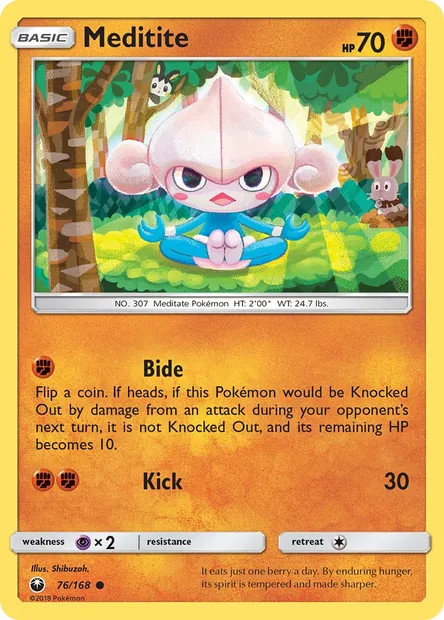 Meditite, Pokémon card CES 76 — Celestial Storm set