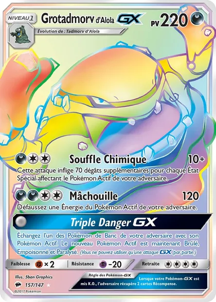 Grotadmorv d’Alola GX, carte Pokémon BUS 157 — extension Ombres Ardentes