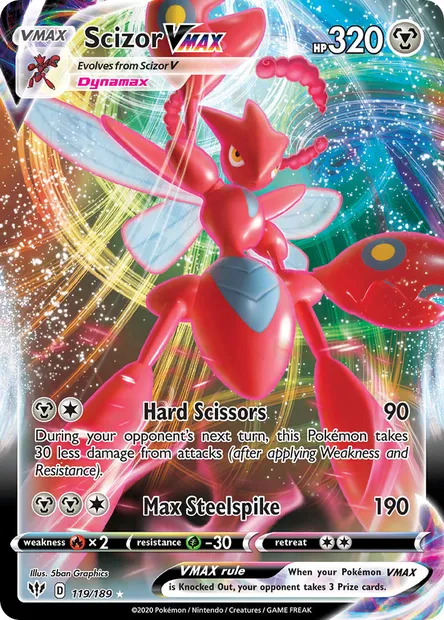 Scizor VMAX, Pokémon card DAA 119 — Darkness Ablaze set