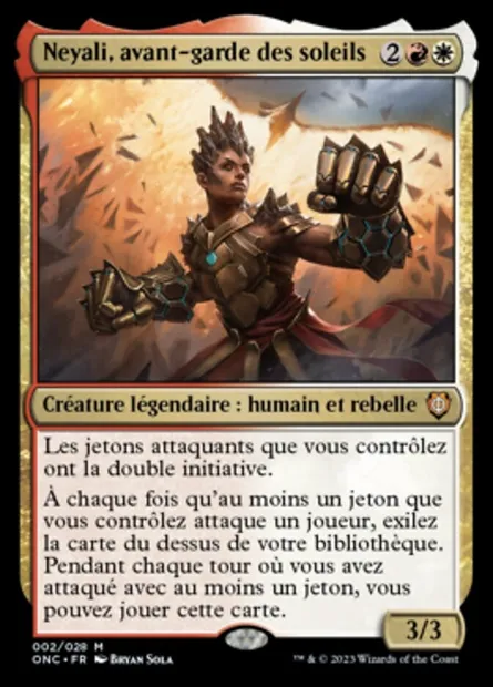 Neyali, avant-garde des soleils, carte Magic ONC 2 — extension Phyrexia: All Will Be One Commander