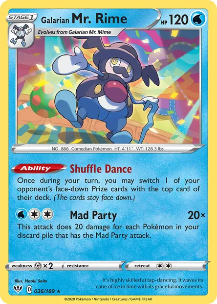 Galarian Mr. Rime, Pokémon card DAA 36 — Darkness Ablaze set