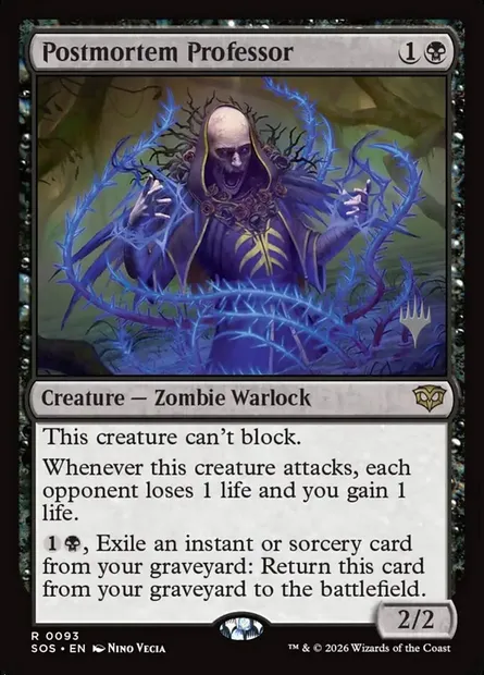 Postmortem Professor, Magic card PSOS 93p — Secrets of Strixhaven Promos set
